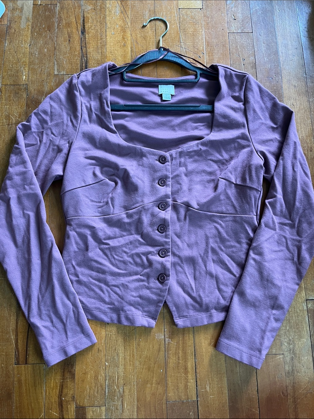Anew day - Mauve Button-Front Long Sleeve business casual Top